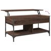 vidaXL Table basse ch&ecirc;ne marron 100x50x50cm bois d'ing&eacute;nierie et m&eacute;tal