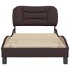 vidaXL Cadre de lit sans matelas Hvar marron fonc&eacute; 80x200 cm tissu