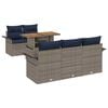 vidaXL Ensemble de canap&eacute; de jardin 6 pc gris et bleu marine