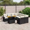 vidaXL Salon de jardin 9 pcs avec coussins noir r&eacute;sine tress&eacute;e
