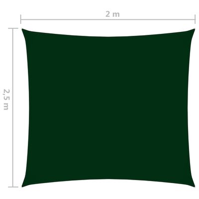 vidaXL Voile de parasol tissu oxford rectangulaire 2x2,5 m vert foncé