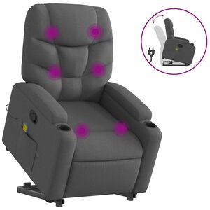 vidaXL Fauteuil de massage inclinable Gris fonc&eacute; Tissu