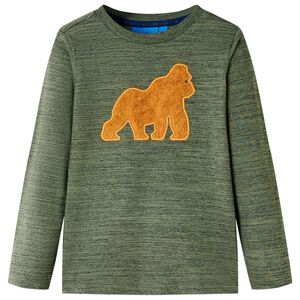 T-shirt enfants avec manches longues mélange kaki 92
