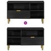 vidaXL Meuble TV noir 80x33x46 cm bois d'ing&eacute;nierie