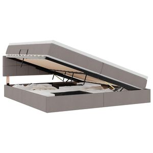vidaXL Lit avec rangement et LED avec matelas Taupe 200 x 200 cm tissu