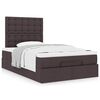 vidaXL Cadre de lit ottoman avec matelas marron fonc&eacute; 120x200 cm tissu