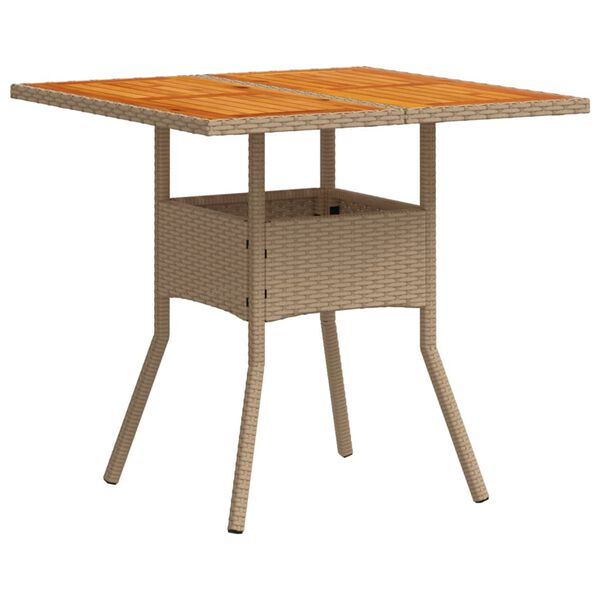 vidaXL Ensemble &agrave; manger de jardin et coussins 3pcs beige rotin acacia