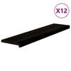 vidaXL Marches d'escalier 12 pcs brun-noir 110x25x2 cm ch&ecirc;ne massif