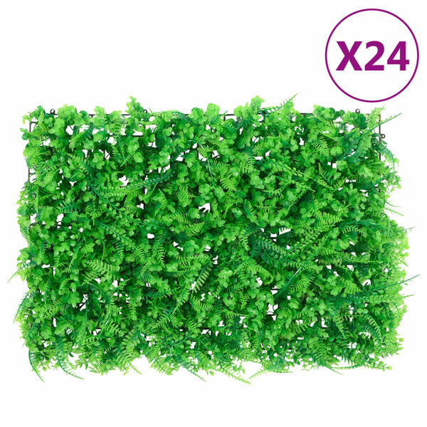  vidaXL Clôture feuilles de fougère artificielles 24 pcs vert 40x60 cm