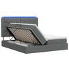 vidaXL Lit de rangement LED avec matelas Gris fonc&eacute; 180 x 200 cm Tissu