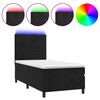 vidaXL Sommier &agrave; lattes de lit avec matelas LED Noir 80x200 cm Velours