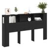 vidaXL Cabinet de Tête de Lit Chêne noir 180 x 18.5 x 102.5 cm
