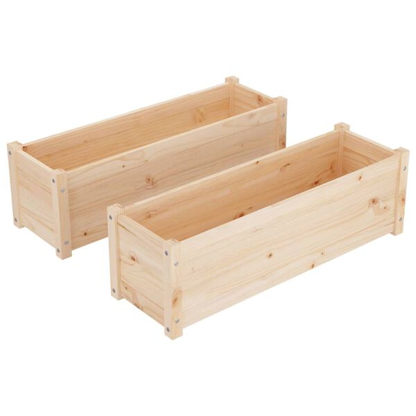 vidaXL Jardinières 2 pcs 100x31x31 cm bois de pin massif