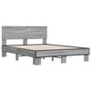 vidaXL Cadre de lit sans matelas sonoma gris 135x190 cm