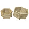 vidaXL Ensemble de lit sur&eacute;lev&eacute; de jardin 2 pcs Bois de pin impregn&eacute;