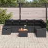 vidaXL Ensemble de canap&eacute; de jardin avec coussin 9 pcs Noir polyrotin