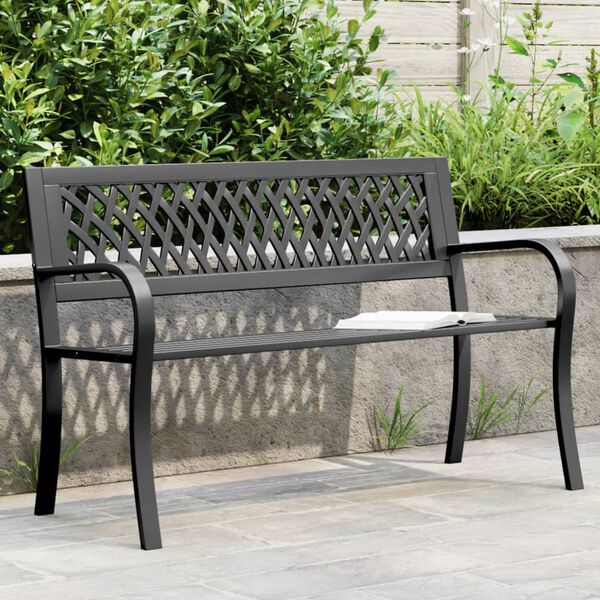 vidaXL Banc de jardin Noir 120 cm Acier