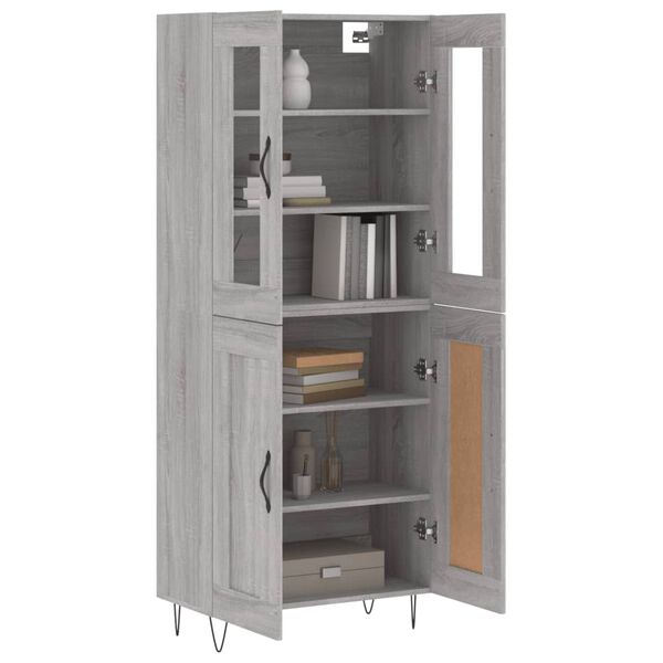 vidaXL Buffet haut Sonoma gris 69,5x34x180 cm Bois d'ing&eacute;nierie