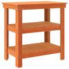 vidaXL &Eacute;tabli avec &eacute;tag&egrave;re Brun cire 78,5 x 50 x 80 cm Pin massif