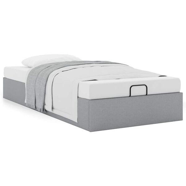 vidaXL Cadre de lit ottoman sans matelas gris clair 80x200 cm tissu
