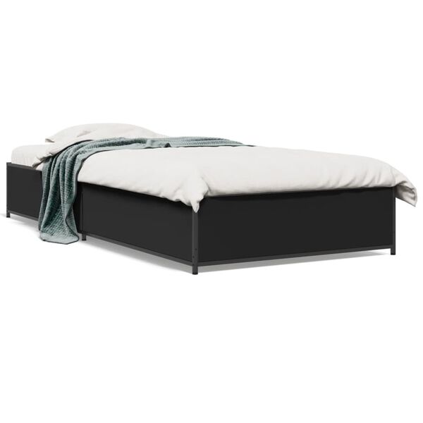 vidaXL Cadre de lit sans matelas noir 100x200 cm
