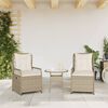 vidaXL Chaises inclinables de jardin lot de 2 beige résine tressée