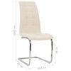 vidaXL Chaises &agrave; manger cantilever lot de 4 cr&egrave;me tissu