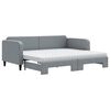 vidaXL Lit de jour avec gigogne et matelas gris clair 90x200 cm tissu