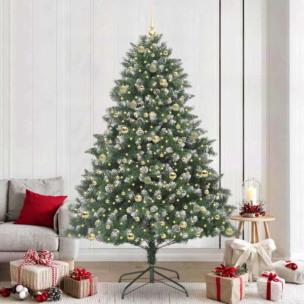 vidaXL Sapin de No&euml;l artificiel Vert 240 cm PVC, plastique et acier