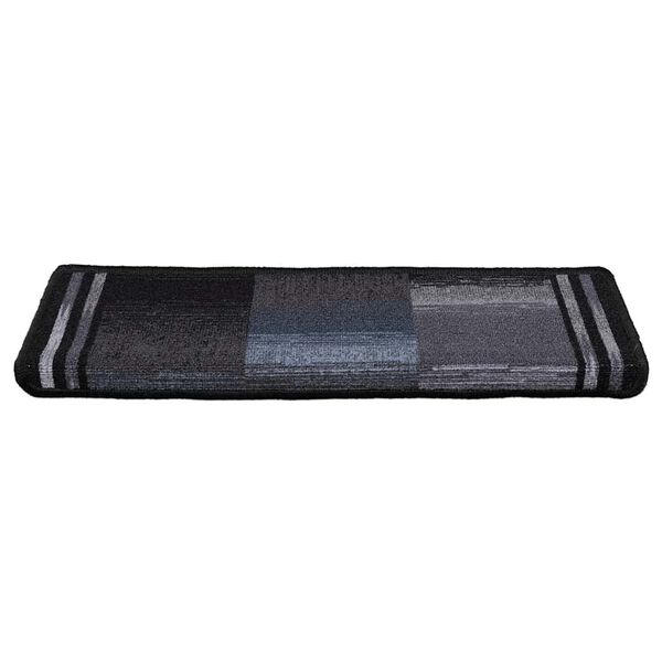 vidaXL Tapis d'escalier autoadh&eacute;sifs 5 pcs 65x21x4 cm Noir et gris