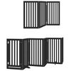 vidaXL Barri&egrave;re pour chien porte pliable 15panneaux noir bois peuplier