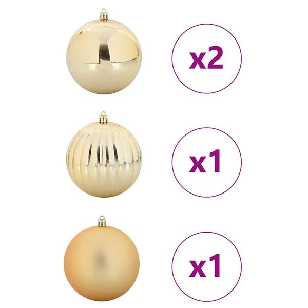 vidaXL Ensemble de Boules de Noël 4 pcs Doré Plastique