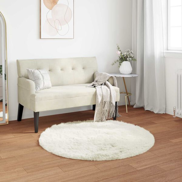 vidaXL Tapis en fausse Tafalla Blanc Ø 80 cm Polyester