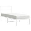 vidaXL Cadre de lit métal sans matelas avec tête de lit blanc 80x200cm