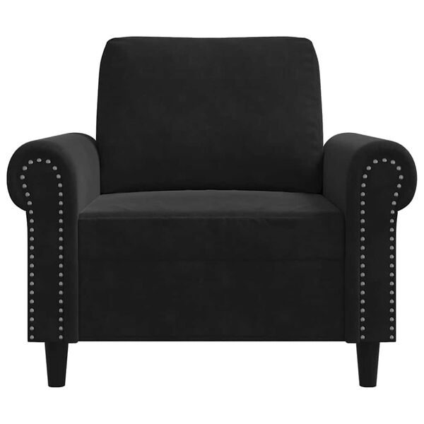 vidaXL Fauteuil Noir 60 cm Velours