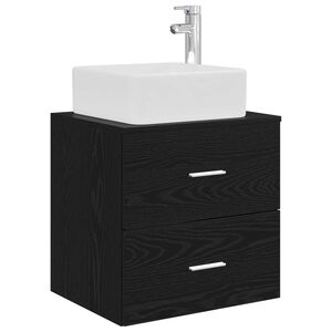 vidaXL Vanit&eacute; de lavabo mural Ch&ecirc;ne noir 53 x 34,5 x 63 cm