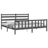 vidaXL Cadre de lit sans matelas gris 200x200 cm bois massif de pin