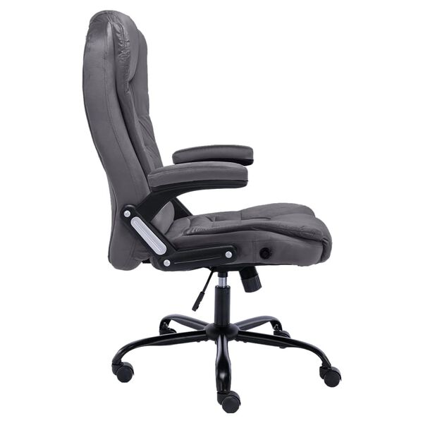 vidaXL Chaise de bureau Gris fonc&eacute; Velours