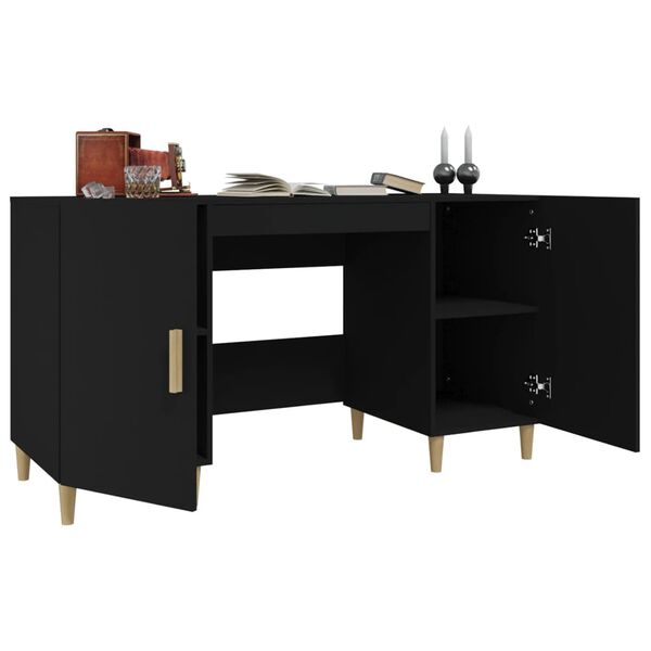 vidaXL Bureau Noir 140x50x75 cm Bois d'ing&eacute;nierie