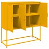vidaXL Buffet haut jaune moutarde 100,5x39x107 cm acier