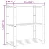 vidaXL Support de rangement &agrave; 3 niveaux gris 80x38x90 cm bois de pin