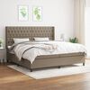 vidaXL Sommier &agrave; lattes de lit avec matelas Taupe 200x200 cm Tissu