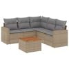vidaXL Salon de jardin avec coussins 6pcs m&eacute;lange beige r&eacute;sine tress&eacute;e