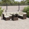 vidaXL Salon de jardin avec coussins 9 pcs marron r&eacute;sine tress&eacute;e