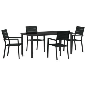 vidaXL Ensemble de salle &agrave; manger pour jardin 5 pcs Noir