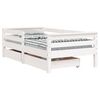 vidaXL Cadre de lit enfant tiroirs blanc 70x140 cm bois de pin massif