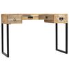 vidaXL Bureau Bois de manguier massif et cuir véritable 117x50x76 cm