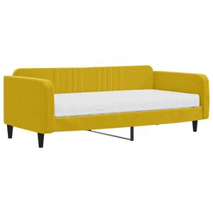 vidaXL Lit de jour avec matelas jaune 100x200 cm velours