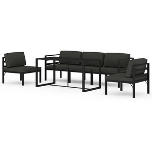 vidaXL Salon de jardin 6 pcs avec coussins Aluminium Anthracite