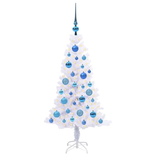 vidaXL Sapin de No&euml;l artificiel avec 150 LED Blanc 120 cm PVC et Acier
